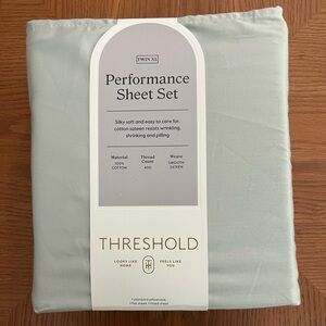 NWT Threshold Performance Sheet Set - Twin XL, Light Sage Green